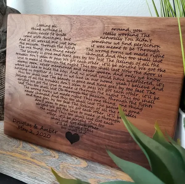 Wedding Song Lyrics Engraved