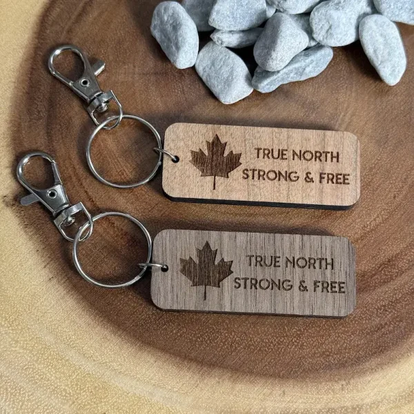 Canadian Wooden Keychain
