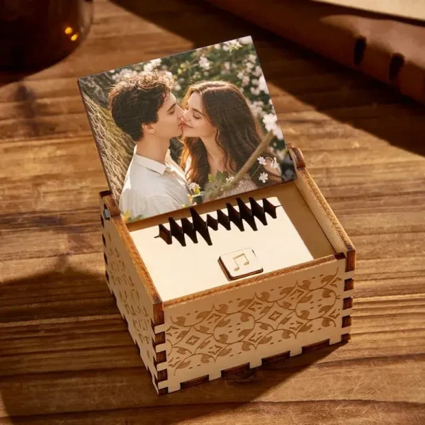 Personalized Wooden Music Box with Custom Song
